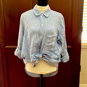 100% linen gap button down chambray colored darling shirt